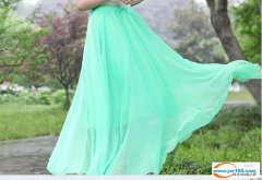 城西有8米3层半身大摆雪纺裙子外发