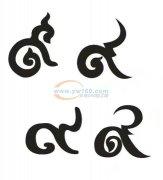 如图4个字母（图1）做成4款耳钉（图2），