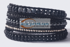 chanluu缠绕天然石牛皮手链