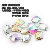 采购如图高品质水晶平底手缝石（槽孔）玻璃