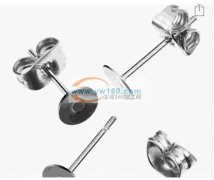 求购925纯银耳针，如图，垫片4mm，数