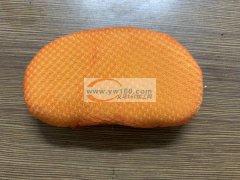 椭圆海绵外面加层网布袋，有一面带印刷Lo