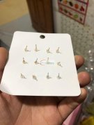 简单手工耳钉上卡，六对耳钉上卡，塞塑料塞