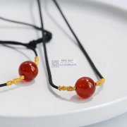 本人加工相思豆玛瑙网红情侣款