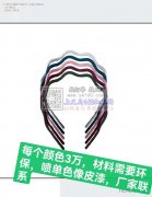 寻找如图所示发箍成品厂家，每款数量三万