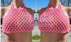 能做这种手工串珠衣服的联系我，长期有单