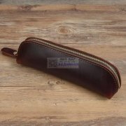 大量皮革笔袋缝纫外发，会做铁牙拉链的，有